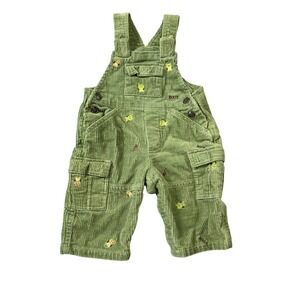 BT Kids Baby Boys Sage Green Corduroy Owl Embroidered Overalls 3-6 Months